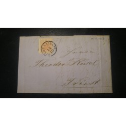 ÖSTERREICH 1858 3kr, Brief (Inhalt) STADT LAIBACH (Kr) R.s. ROTSTEMPEL TRIEST