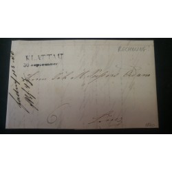 ÖSTERREICH 1840 Brief (Inhalt) KLATTAU (B) RECHNUNG! Rückseitig Blaustempel LINZ