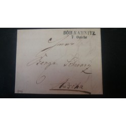 ÖSTERREICH 1846 Brief (Inhalt) mit BLAUSTEMPEL BÖHM.KAMNITZ nach AUSCHA.