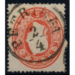 ÖSTERREICH 1861 5kr, AUSGELASSENE ZAHNLÖCHER! PETRINIA (Km) Schön!