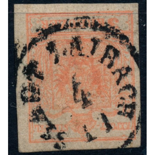 ÖSTERREICH 1850 3kr, MP, Type III. STADT LAIBACH (Kr)
