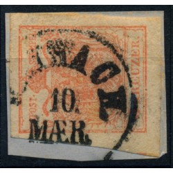 ÖSTERREICH 1850 3kr, HP, Type III. PAPIERKORN! LAIBACH (Kr)