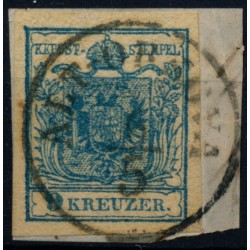 ÖSTERREICH 1850 9kr, HP, Type III. RANDDRUCK! ALT-ORSOVA (Bm) Sehr schön!
