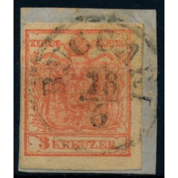 ÖSTERREICH 1850 3kr, HP, Type III. BUCCARI (Ks) Mü:15P! Schön!