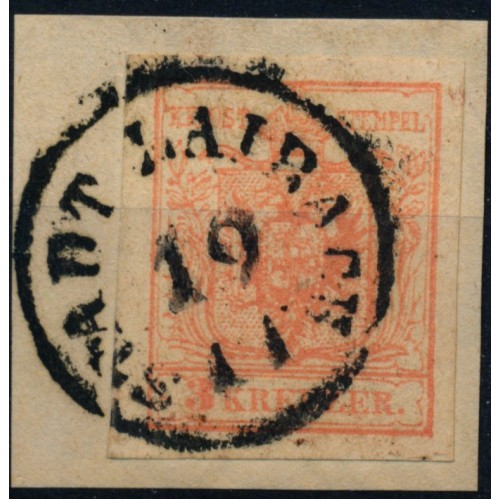 ÖSTERREICH 1850 3kr, MP, Type III. STADT LAIBACH (Kr) Schön!