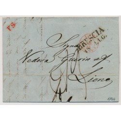 LOMBARDEI-VENETIEN 1844 AUSLANDS-Brief (Inhalt) BRESCIA nach FRANKREICH! LYON