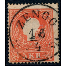 ÖSTERREICH 1858 5kr, Type II. ZENGG (Km) Mü:10P! Sehr schön!