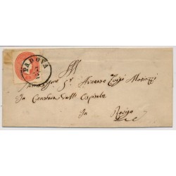 LOMBARDEI-VENETIEN 186. 5sld. FARBTIEF! Brief, PADOVA nach ROVIGO. Attraktiv!