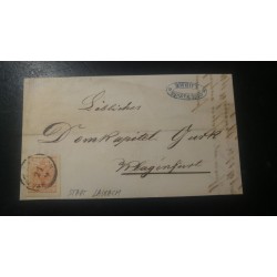 ÖSTERREICH 1856 3kr, MP, Type III. Brief (Inhalt) STADT LAIBACH (Kr)-KLAGENFURTH