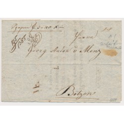 ÖSTERREICH 1829 Brief (Inhalt) LINZ nach BOTZEN. Sehr schön!