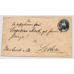 ÖSTERREICH 186. 10kr GA-Umschlag aus STADT-LAIBACH (Kr) nach LEOBEN. Schön!