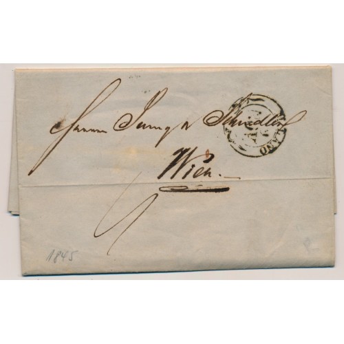 LOMBARDEI-VENETIEN 1845 Faltbrief (mit vollem Inhalt) MILANO nach WIEN. Schön!