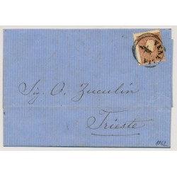 LOMBARDEI-VENETIEN 1862 10sld. EXTREM VERZÄHNT! Brief (Inhalt) VENEZIA-TRIESTE