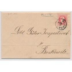 ÖSTERREICH 1872 5Kr, gD, Wz:E! Brief (Inhalt) BLANSKO (M) nach BOSKOWITZ. Schön!