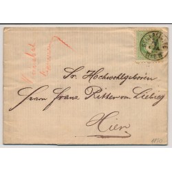 ÖSTERREICH 1870 3Kr, grün, ORTSBRIEF (Inhalt) WIEN. Schön!