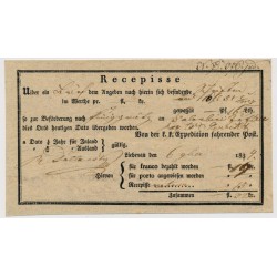 ÖSTERREICH 1834 Schöne Recepisse LIEBENAU (B). Frisch, attraktiv.