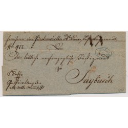 ÖSTERREICH 1842 Ex offo Brief, BLAUSTEMPEL TETSCHEN/1842 (sch) Mü:105P!-SAXBUSCH