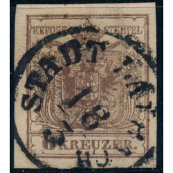 ÖSTERREICH 1850 6Kr, MP, Type III. oben Hohldruck! STADT LAIBACH (Kr)