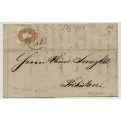 1862 10kr, Faltbrief (mit Inhalt) FACTURA, TETSCHEN a/Elbe (B) nach PRZIMISLAU