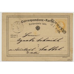 Österreich 1875 2kr, Korr-Karte REICHENAU (B) Kl:30P! Nach SATTEL. Schön!