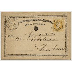 Österreich 1875 2kr, Korr-Karte HALL/TIROL nach INNSBRUCK. Schön!