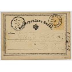 Österreich 1873 2kr, Korr-Karte SCHLAGGENWAD (B) nach WIEN. Schön!