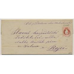Österreich 1879 5kr, Brief, FINGERHUTSTEMPEL SLOUP (M) Kl:30P!- RAITZ