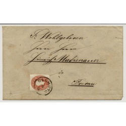 Österreich 186. 5kr, Schöne Farbe! Briefkuvert von OLLMÜTZ nach PRERAU. Schön!