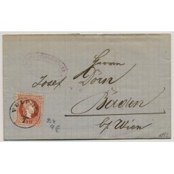 Österreich 1882 5kr, Faltbrief (Inhalt) VULPMES (Tirol) Kl:15Punkte! Nach BADEN