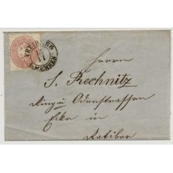 Österreich 186. 5kr, auf Brief, FREIBERG/in MAEHREN. Attraktiv!
