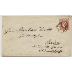 Österreich 1873 5kr, GA-Umschlag ASCH (B) nach BRÜNN.
