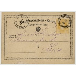 Österreich 1873 2kr, Korr-Karte JUNGBUNZLAU/MLADA BOLESLAV (B) nach LISSA.