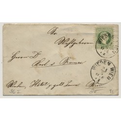 Österreich 1874 3kr, grün ORTBRIEF-Kuvert mit WIEDEN IN WIEN Stempel.