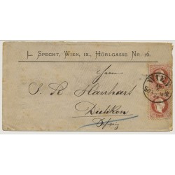 Österreich 1882 2*5kr, AUSLANDSBRIEF WIEN nach SCHWEIZ. Attraktiv!