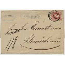 Österreich 1873 5+10kr REKO-Faltbrief (CONRATH) LEITMERITZ nach STEINSCHÖNAU.