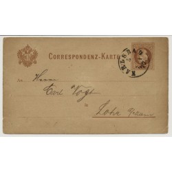 Österreich 1877 2kr, Korr-Karte KARLSBAD (B) Schön!