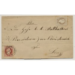 Österreich 1871 5kr, Faltbrief RIIED/in Ober Österr. Nach LINZ.