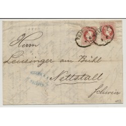 Österreich 1872 2*5kr, AUSLANDS-Faltbrief (mit Inhalt) TRIEST nach SCHWEIZ.