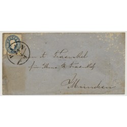 Österreich 1861 15kr, AUSLANDS-Briefkuvert WIEN nach MÜNCHEN.