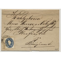 Österreich 1861 15kr, Faltbrief HERMANMIESTETZ (B) Mü:15Punkte!