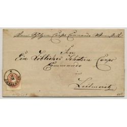 Österreich 1862 5kr, Faltbrief, WERNSTADT (B) Mü:35P! Nach LEITMERITZ. Schön!
