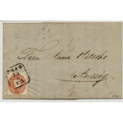 Österreich 1861 5kr, Brief (mit Inhalt) PRAG nach AUSSIG. Schön!