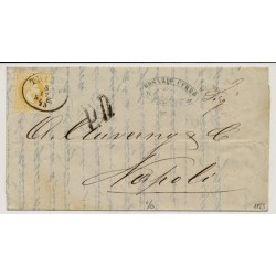 Österreich 1873 2kr, DRUCKSACHE (mit Inhalt) TRIEST nach NAPOLI. R.s ROTSTEMPEL