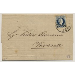 Österreich 1879 10kr, feiner Druck, Brief (mit Inhalt) TRIEST nach VERONA.