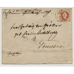 Österreich 1878 5kr, Briefkuvert POLA nach UNGARN, nach TEMESVÁR.
