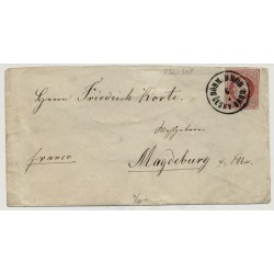 Österreich 1871 5kr, GA-Umschlag, AUSLANDSBRIEF BÖHM.BROD/CESKY-BROD Kl:30P!