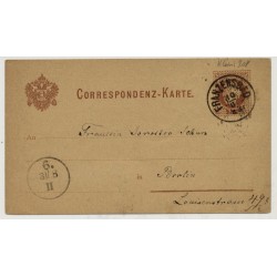 Österreich 1883 2kr, Korr-Karte FRANZENSBAD (B) Kl:30Punkte! Nach BERLIN.