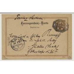Österreich 1897 2kr, Korr-Karte ABBAZIA (Kü) nach HALLE. Sehr schön!