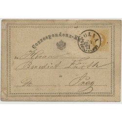Österreich 1871 2kr, Korr-Karte POLNA (B) Kl:20Punkte! Nach PRAG.