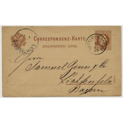 Österreich 1880 2kr, Korr-Karte OBERLEUTENSDORF (B) Kl:10P! Nach LICHENFELD